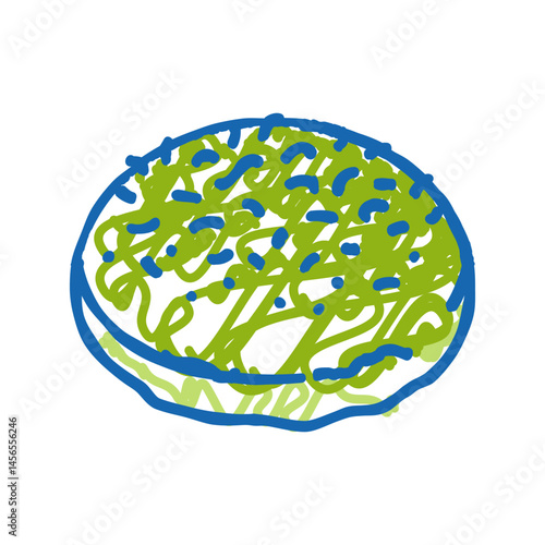 spinach bun food meal icon doodle illustration