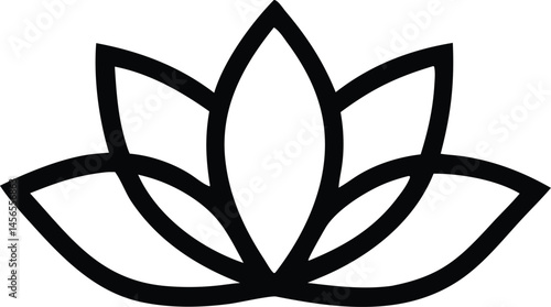 lotus flower silhouette vector icon ,vector illustration of a lotus flower on white background.