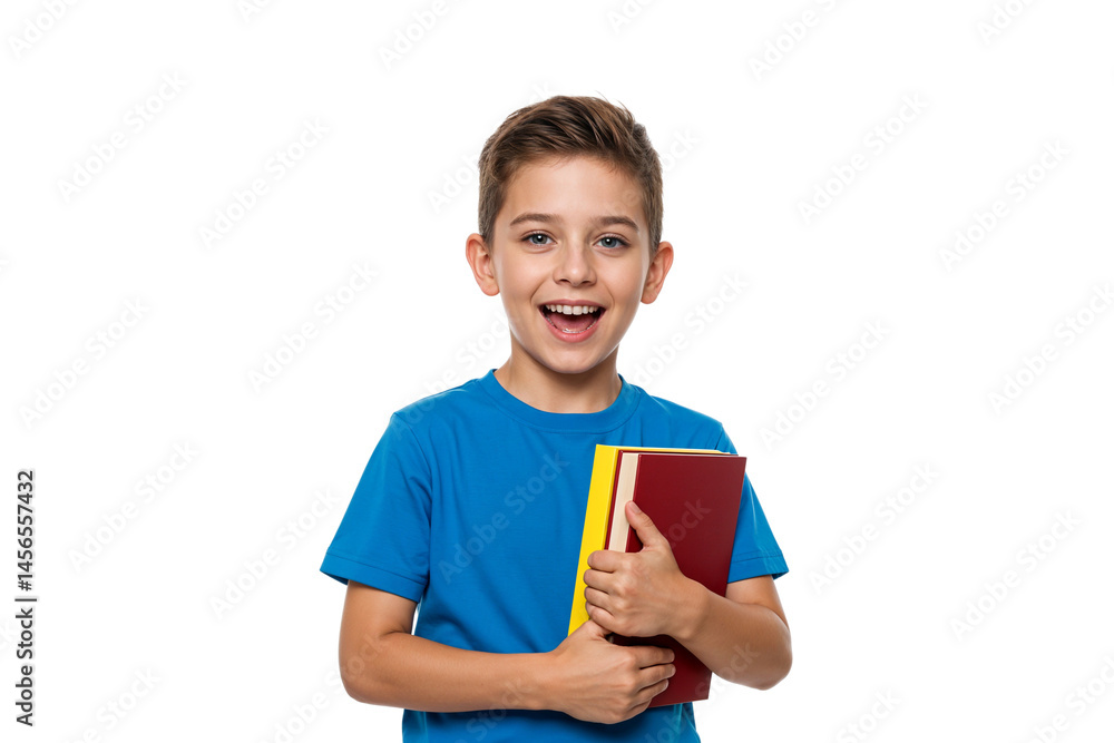 Happy Boy Holding Books Education, Learning, and Joyful Expressions Happy Boy Holding Books Education, Learning, and Joyful Expressions