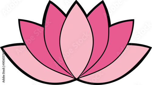 lotus flower silhouette vector icon ,vector illustration of a lotus flower on white background.