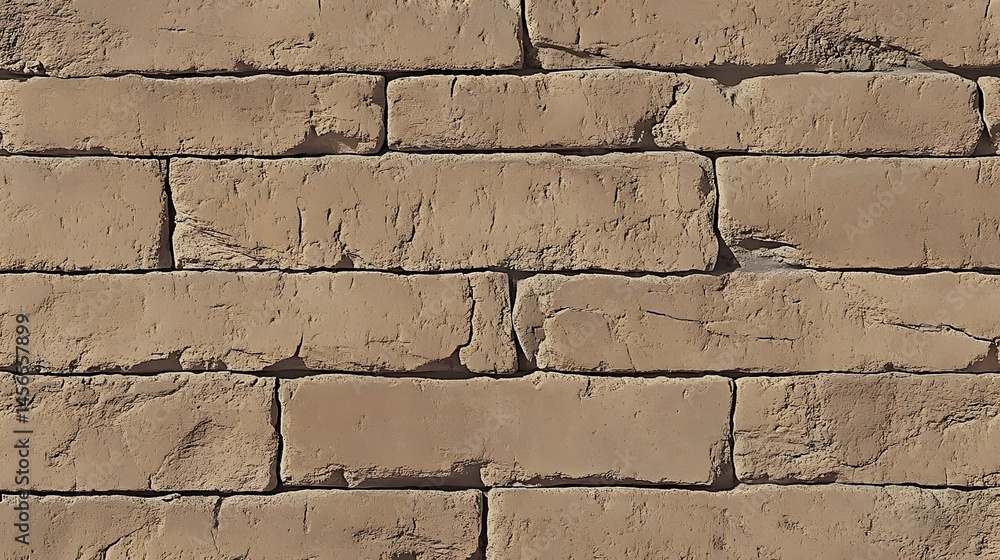 Obraz premium Rustic Brown Brick Wall Texture Seamless Pattern Background