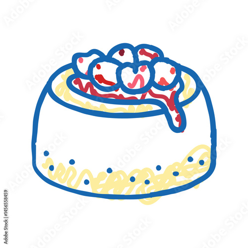 panna cotta sweet food icon doodle illustration