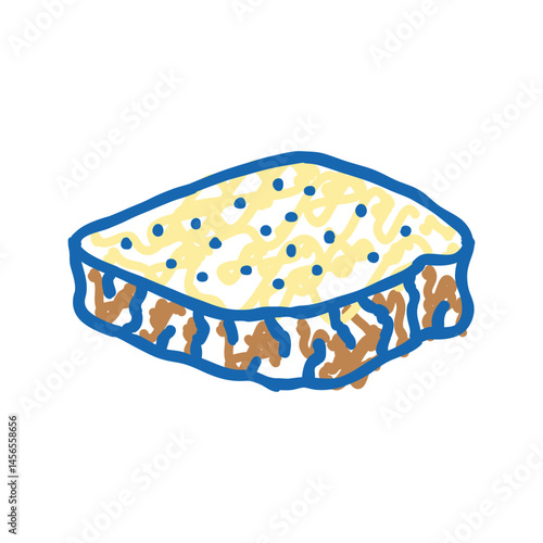 banana bread slice food snack icon doodle illustration
