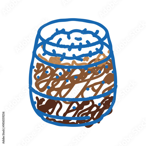chocolate mousse food snack icon doodle illustration