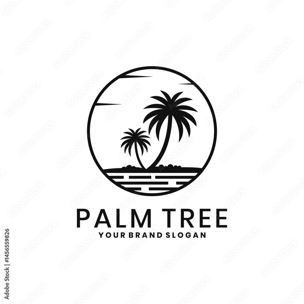 Luxury palm tree logo design Luxury palm tree logo design