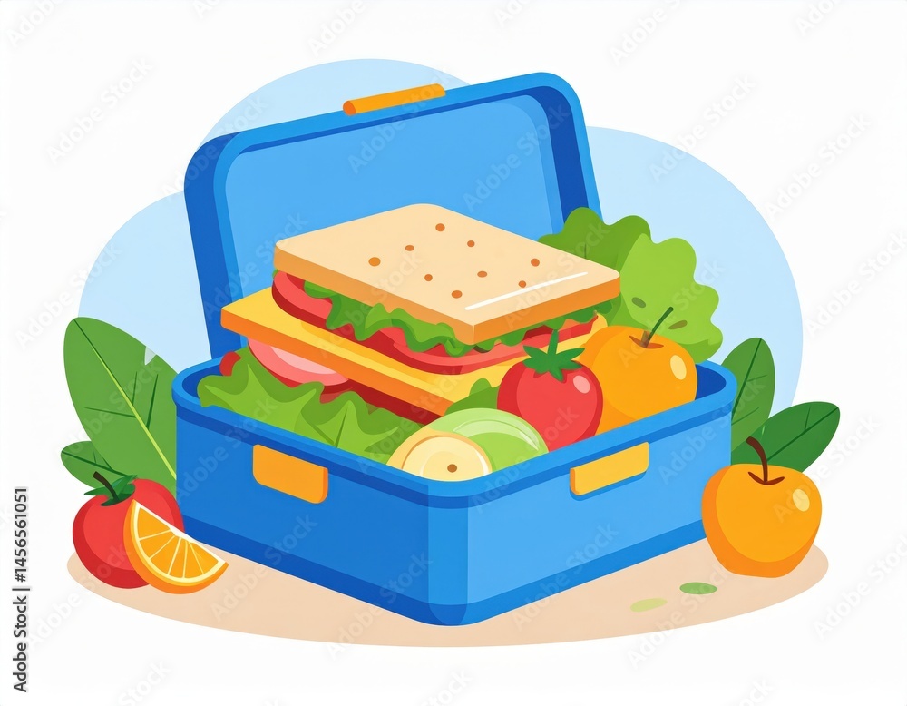 custom made wallpaper toronto digitalColorful Lunchbox Filled With Healthy Sandwich And Fruits
