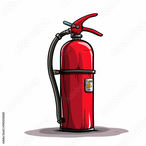 red fire extinguisher isolated 