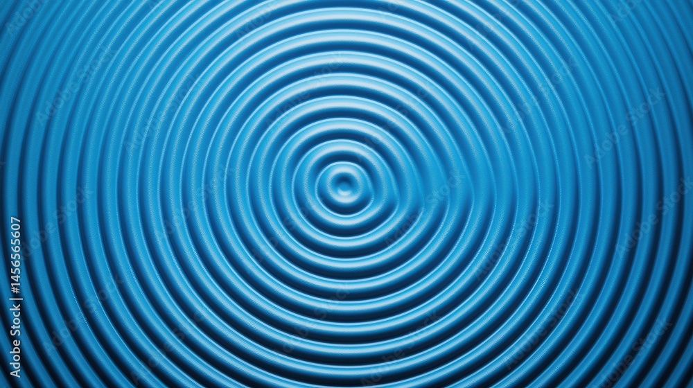 Blue Ripple Patterns in Water Surface Creating Circular Waves Blue Ripple Patterns in Water Surface Creating Circular Waves