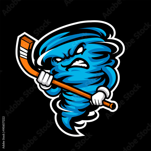 The Whirlwind Hockey Mascot Logo