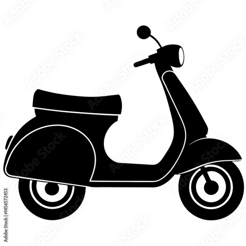 vintage scooter silhouette vector icon on white background