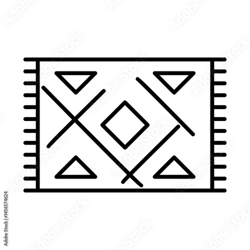 Ethnic carpet icon. Home decor element thin line illustration.