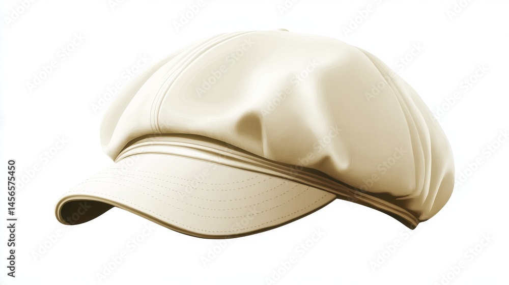 Fototapeta premium a cream french cap on white background