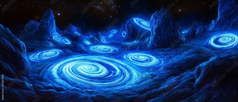 A blue sky with a bunch of blue circles