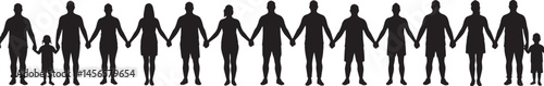 People holding hands silhouette