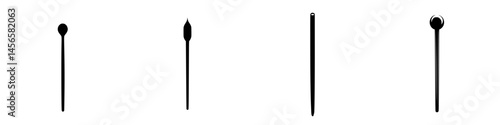 Various black and white vector illustration icons of different types of matches arranged in a line