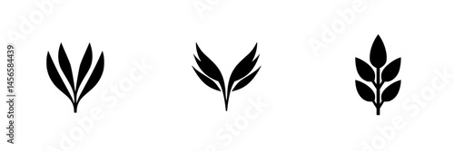 Wallpaper Mural Unique black and white vector illustrations of stylized leaves and plants for modern design projects and branding Torontodigital.ca