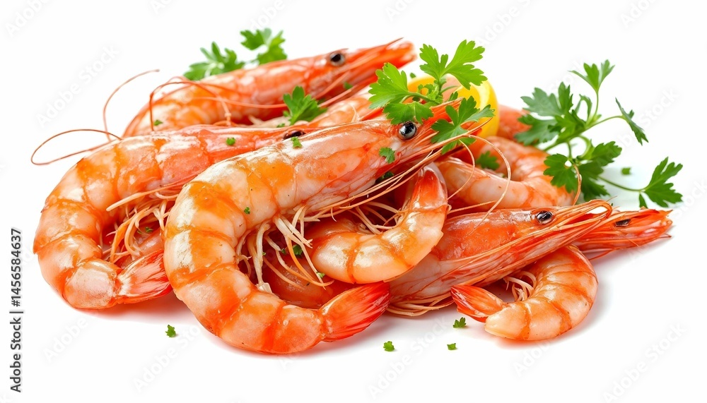 shrimps on a white plate shrimps on a white plate