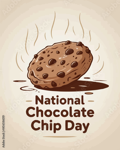 National Chocolate Chip Day Dessert Sweet Treat Cookie Celebration vector