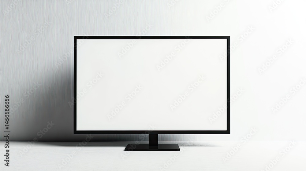 Blank Monitor Screen on Simple Background for Creative Use Blank Monitor Screen on Simple Background for Creative Use