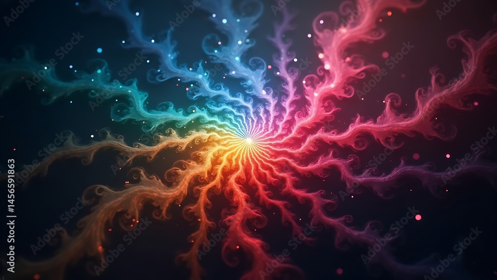 Fototapeta premium Ultra-unique abstract composition with radiant light flows