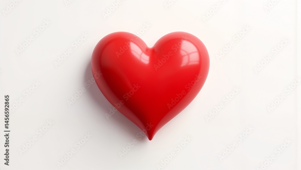 A red heart shaped object on a white surface. A red heart shaped object on a white surface.