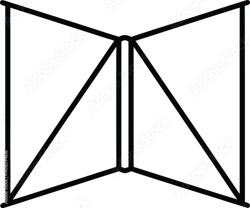 folding screen icon line art vector illustration