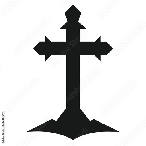 Silhouette christian cross vector