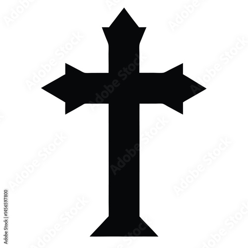 Silhouette christian cross vector