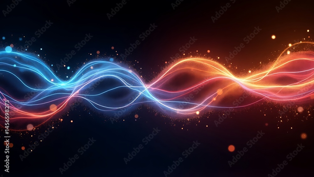 Obraz premium Ultra-unique abstract composition with radiant light flows