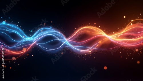 Ultra-unique abstract composition with radiant light flows