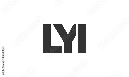 LYI logo design template with strong and modern bold text. Initial based vector logotype featuring simple and minimal typography. Trendy company identity.