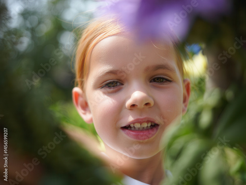 Wallpaper Mural Smiling Toddler with Blonde Curls Looking at Camera. Torontodigital.ca