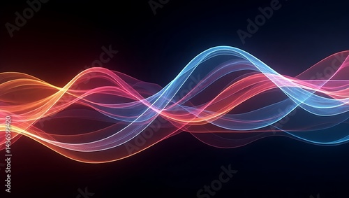 Ultra-unique abstract composition with radiant light flows