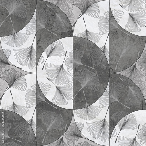 Seamless floral pattern with ginkgo biloba leaves used for wallpapers, textiles, ceramic tiles, backgrounds and prints.