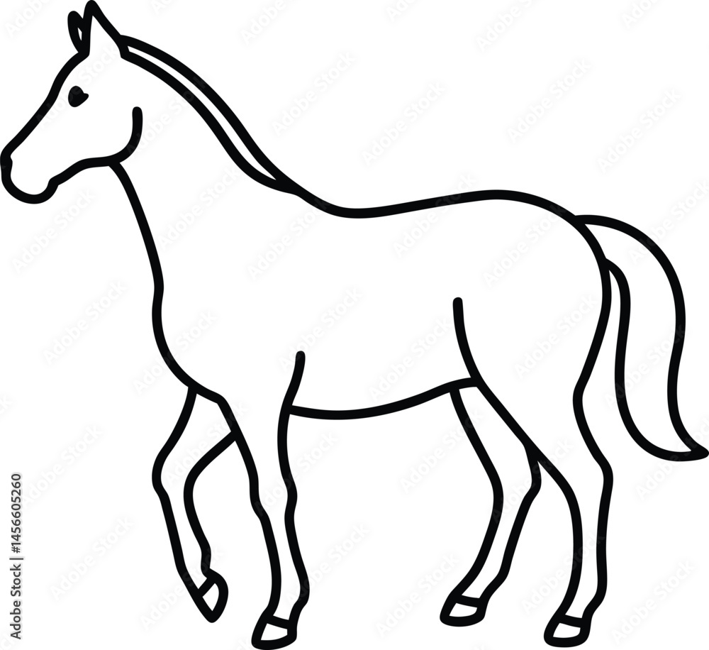 horse icon line art vector illustration horse icon line art vector illustration