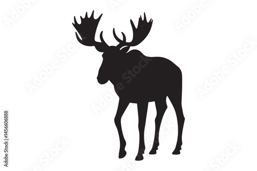 Moose Silhouette Vector | Bold Wildlife Illustration Isolated on White Background