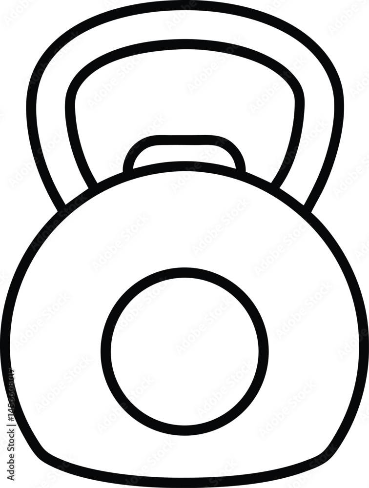 kettlebell icon line art vector illustration kettlebell icon line art vector illustration