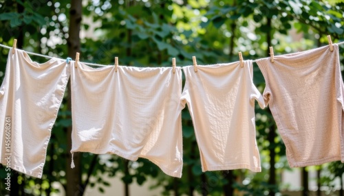 Wallpaper Mural Clothes drying on a line in natural light. Torontodigital.ca