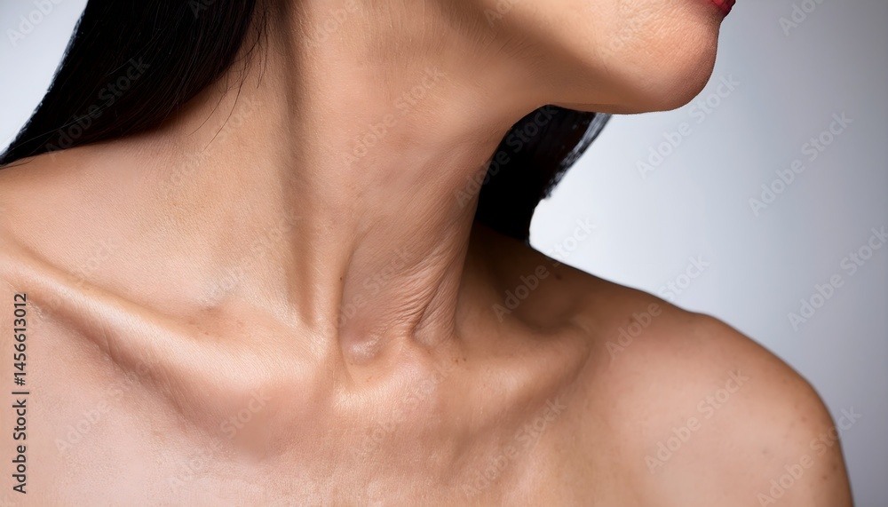 Elegance and Poise CloseUp of Female Neck and Shoulders ,and neck wrinkles Elegance and Poise CloseUp of Female Neck and Shoulders ,and neck wrinkles