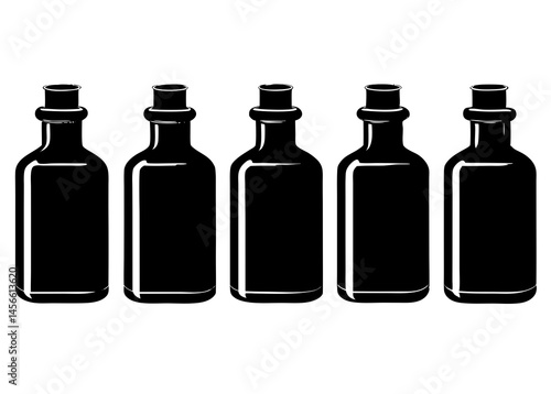 set of bottles Vector icon illustration silhouette Graphics design image white background
