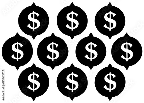 vector illustration of a dollar sign Vector icon illustration silhouette Graphics design image white background