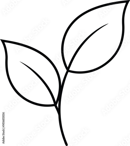 leaf sprout icon line art vector illustration