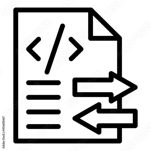 File Transfer Vector Line Icon Design
