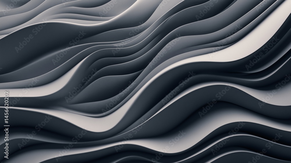 Obraz premium Dynamic gray waves create a visually striking abstract background for creative projects
