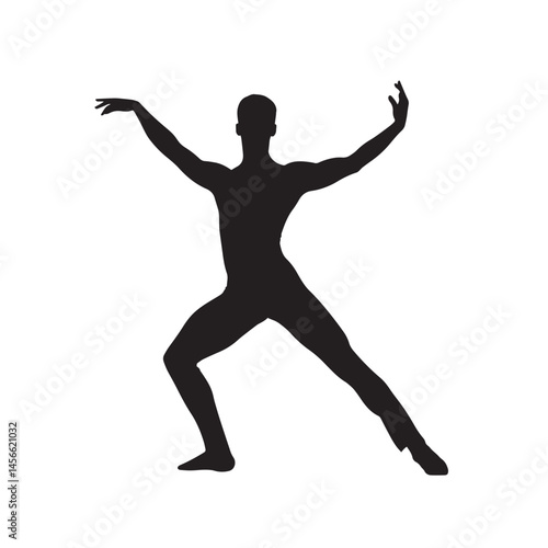 Vector silhouette set of dancer on white background