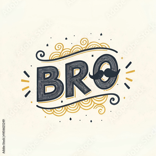 hand drawn bro lettering design