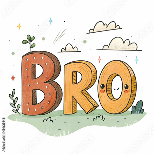 hand drawn bro lettering design