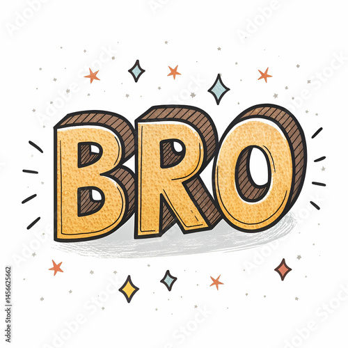 hand drawn bro lettering design