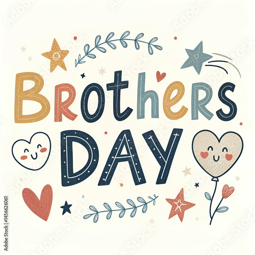 hand drawn brothers day lettering