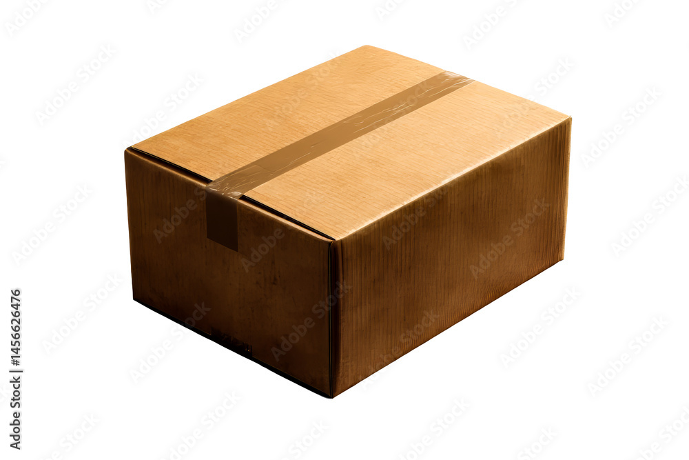 Cardboard box ready for shipping on a transparent background Cardboard box ready for shipping on a transparent background